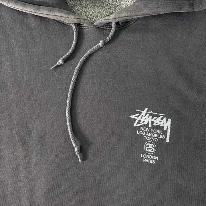 [BUNJANG] Stussy Charcoal World Tour Hoodie Size 110 / 110 스투시 챠콜 월드투어 후드티