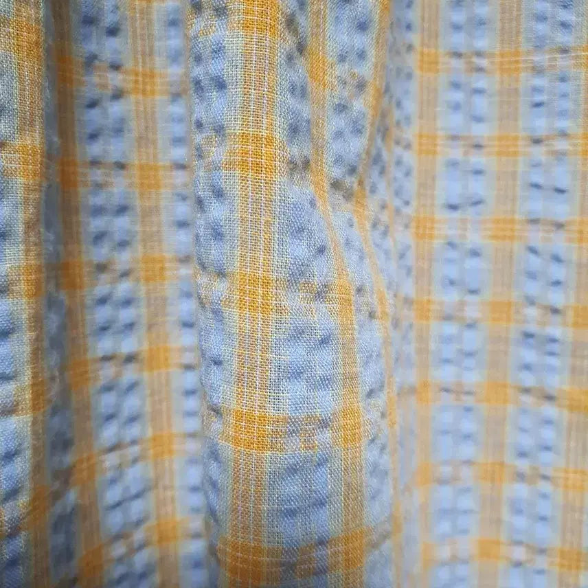 [BUNJANG] On&amp;On Check Seersucker Short-Sleeve Blouse (S-M) / on&amp;on온앤온 체크 세일러카라 시어서커 반팔블라우스 s~m
