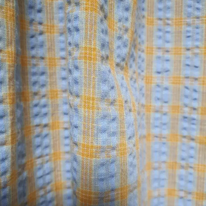 [BUNJANG] On&amp;On Check Seersucker Short-Sleeve Blouse (S-M) / on&amp;on온앤온 체크 세일러카라 시어서커 반팔블라우스 s~m