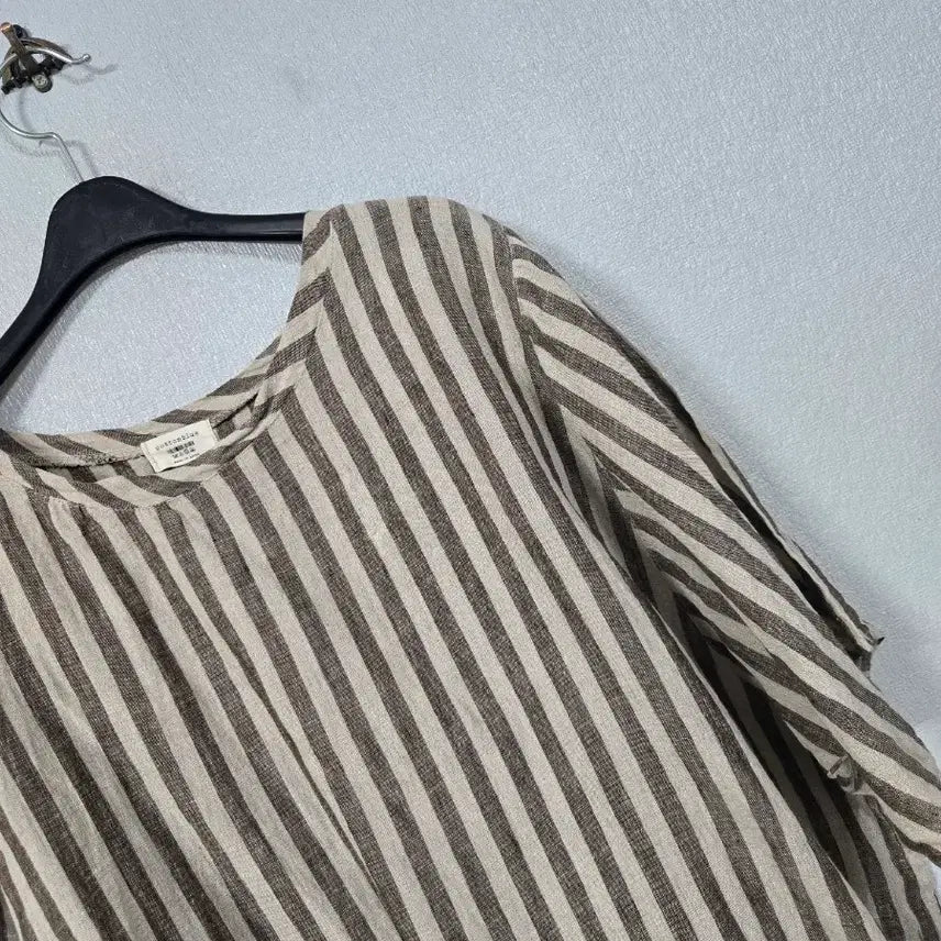 [BUNJANG] Stripe String Linen Blouse / 스트라이프 스트링 린넨 블라우스 66