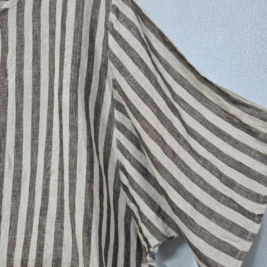 [BUNJANG] Stripe String Linen Blouse / 스트라이프 스트링 린넨 블라우스 66