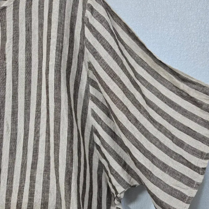 [BUNJANG] Stripe String Linen Blouse / 스트라이프 스트링 린넨 블라우스 66
