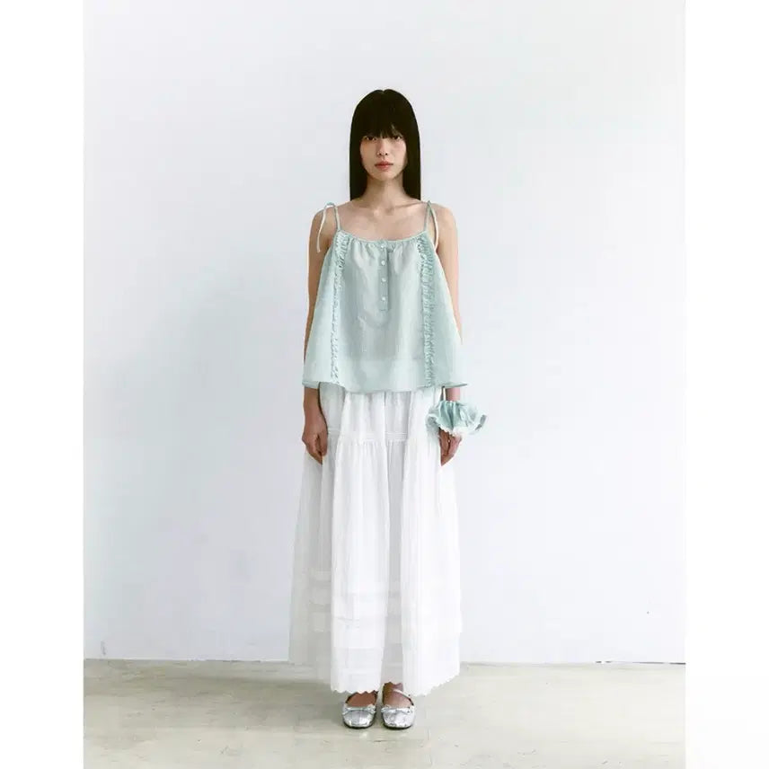 [BUNJANG] Ssemi Lace Maxi Skirt White / 쎄미(ssemi) 레이스 맥시 스커트 화이트