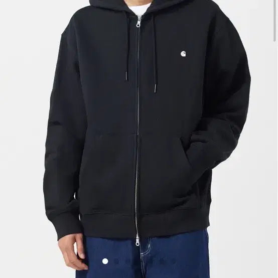 [BUNJANG] Carhartt WIP Black Zip-Up Hoodie (L) / 칼하트wip후드집업 블랙(L)