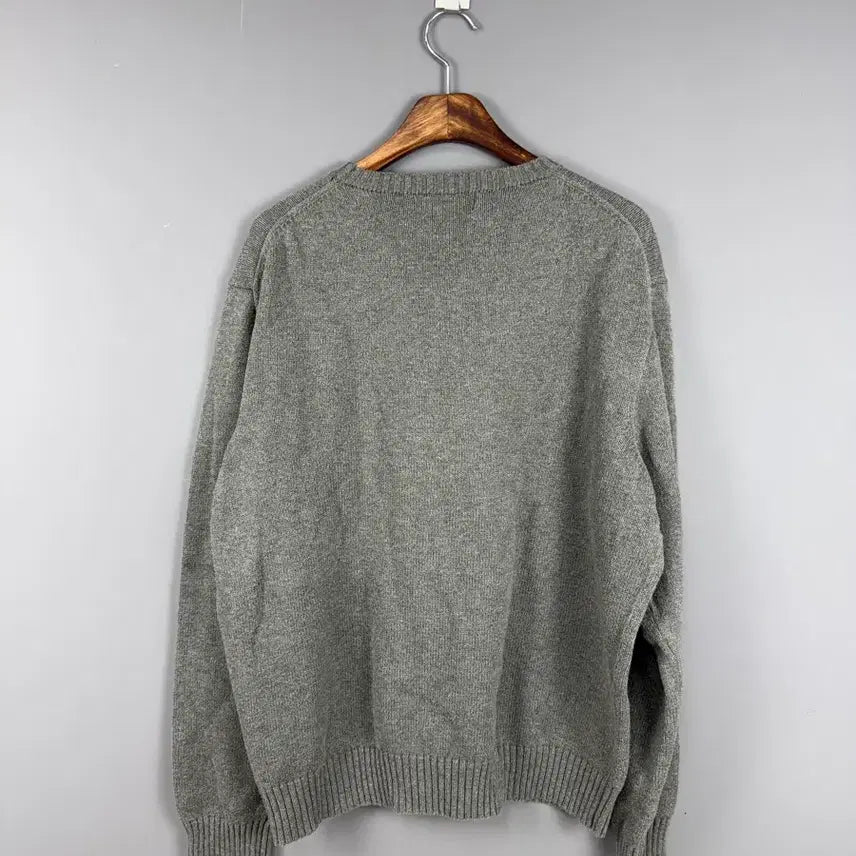 [BUNJANG] Polo Ralph Lauren Grey Crewneck Knit XL / 폴로 랄프로렌 그레이 컬러 라운드넥 니트 E130