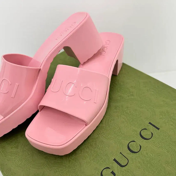 [BUNJANG] Gucci Pink Rubber Mule Sandals 38 / 구찌 핑크 젤리 뮬 슬리퍼 38사이즈 여름 샌들 gucci