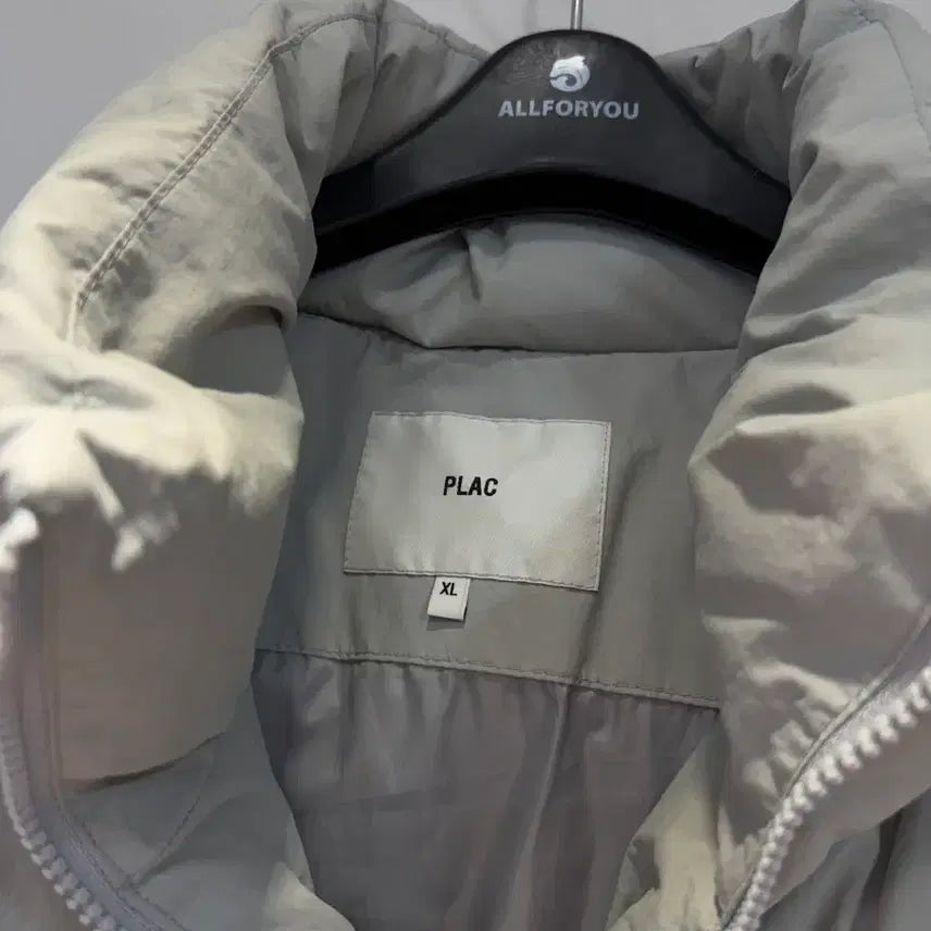 [BUNJANG] PLAC Short Padded Jacket XL Light Grey / 플랙진 PLAC 숏패딩 XL 라이트그레이