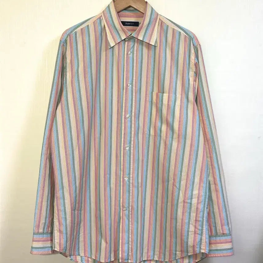 [BUNJANG] Zegna Sport Striped Cotton Shirt L (105) / Zegna 제냐스포츠 스트라이프 셔츠/L(105)