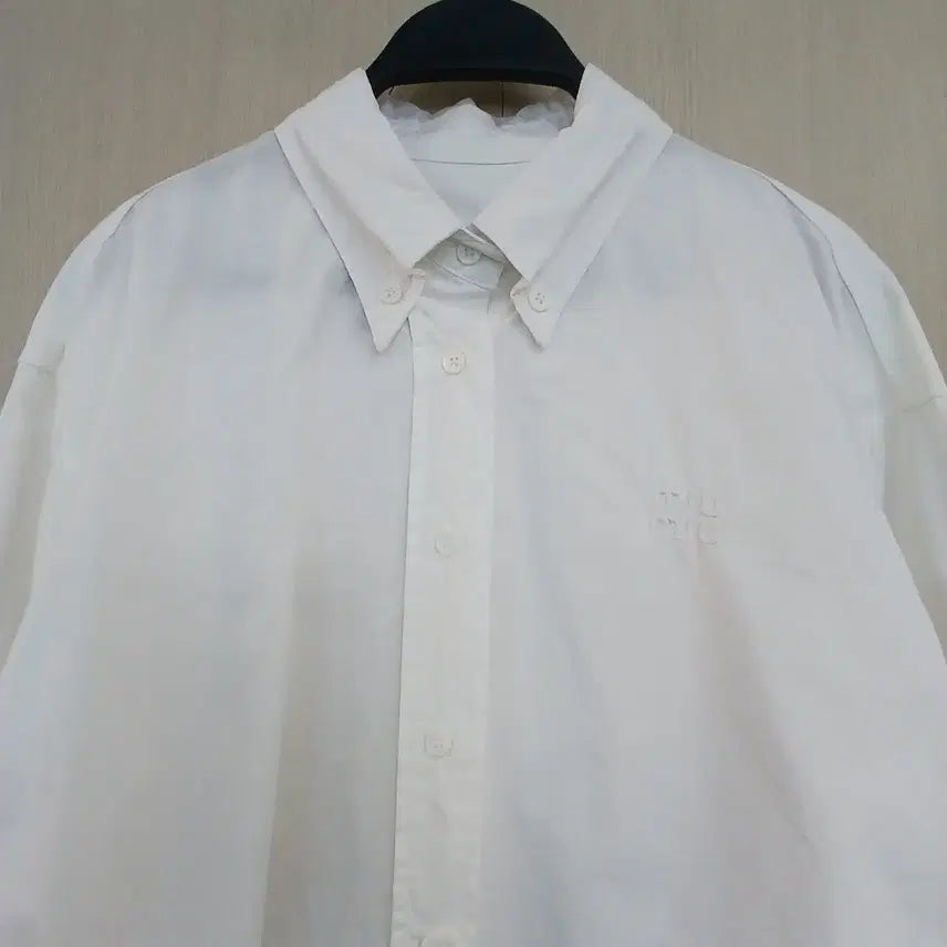 [BUNJANG] White Cropped Long Sleeve Shirt / 화이트 크롭 긴팔 셔츠