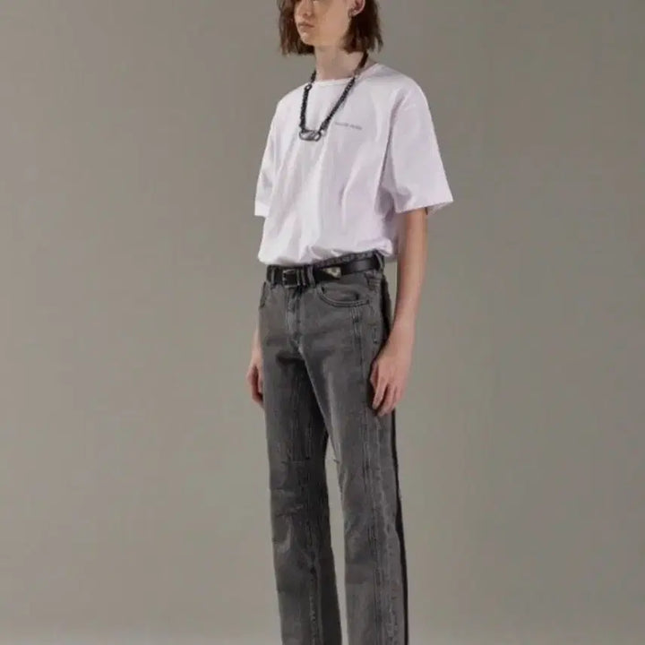 [BUNJANG] Maison Min ed Sideline Black Grey Pants Size 48 / 메종미네드 사이드라인 블랙그레이 팬츠 48