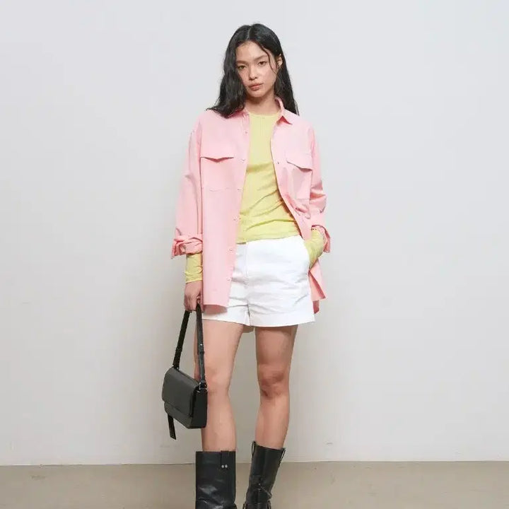 [BUNJANG] General Idea Unisex Washed Double Pocket Shirt / 제너럴 아이디어 남녀공용 워시드 더블 포켓 셔츠