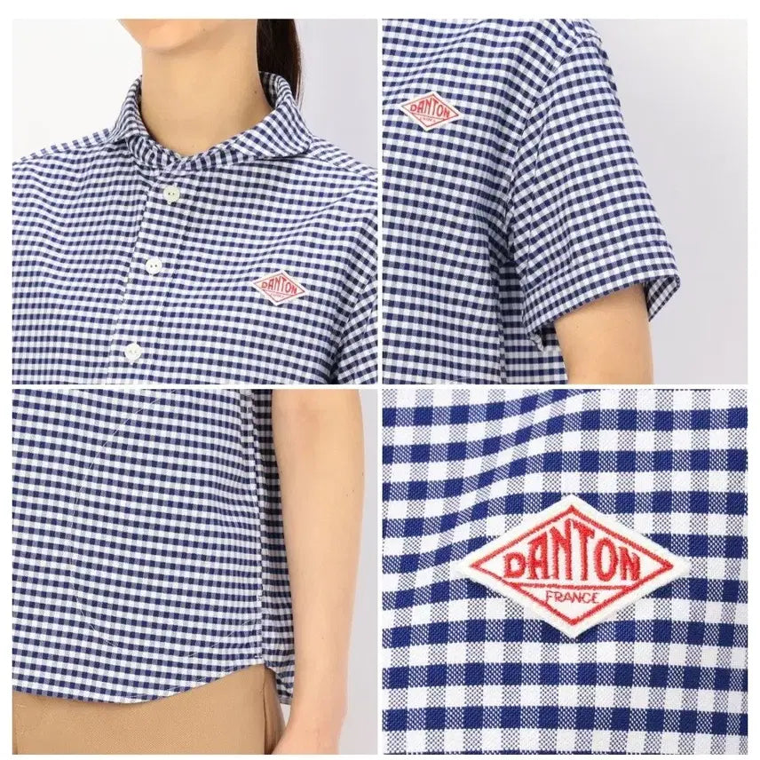 [BUNJANG] DANTON Gingham Check Short Sleeve Shirt Size 42 / DANTON 단톤 깅엄체크 반팔 셔츠 42사이즈