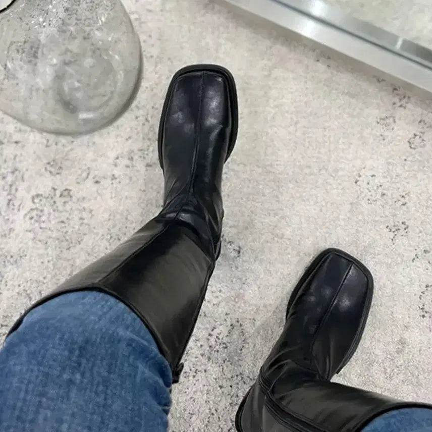 [BUNJANG] Nancy Square Toe Long Boots / 낸시 스퀘어토 롱부츠
