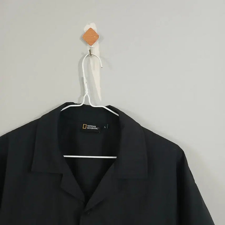 [BUNJANG] National Geographic Seersucker Collar Shirt Black Size 100 / 내셔널지오그래픽 시어서커 카라셔츠 정품 100