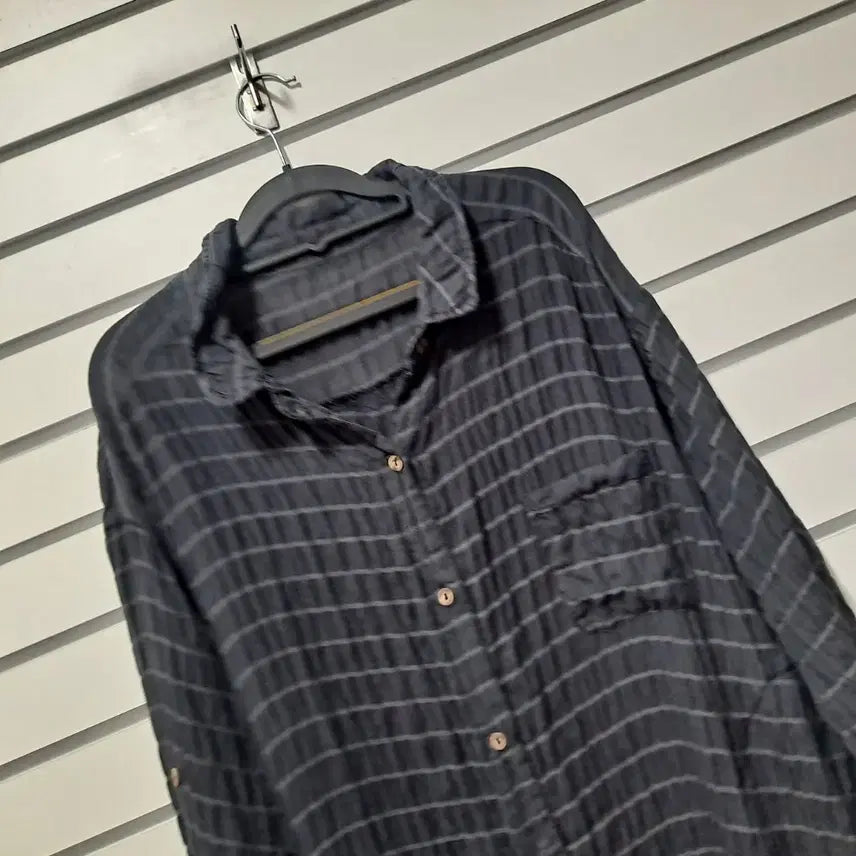 [BUNJANG] Linen Check Shirt Long Dress / 체크 셔츠형 오버/박시 롱원피스/린넨원피스/F/옷장꾸미기
