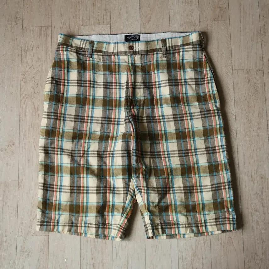 [BUNJANG] Vintage 00s Stussy Check Cotton Shorts / 빈티지 00s 스투시 체크 쇼츠
