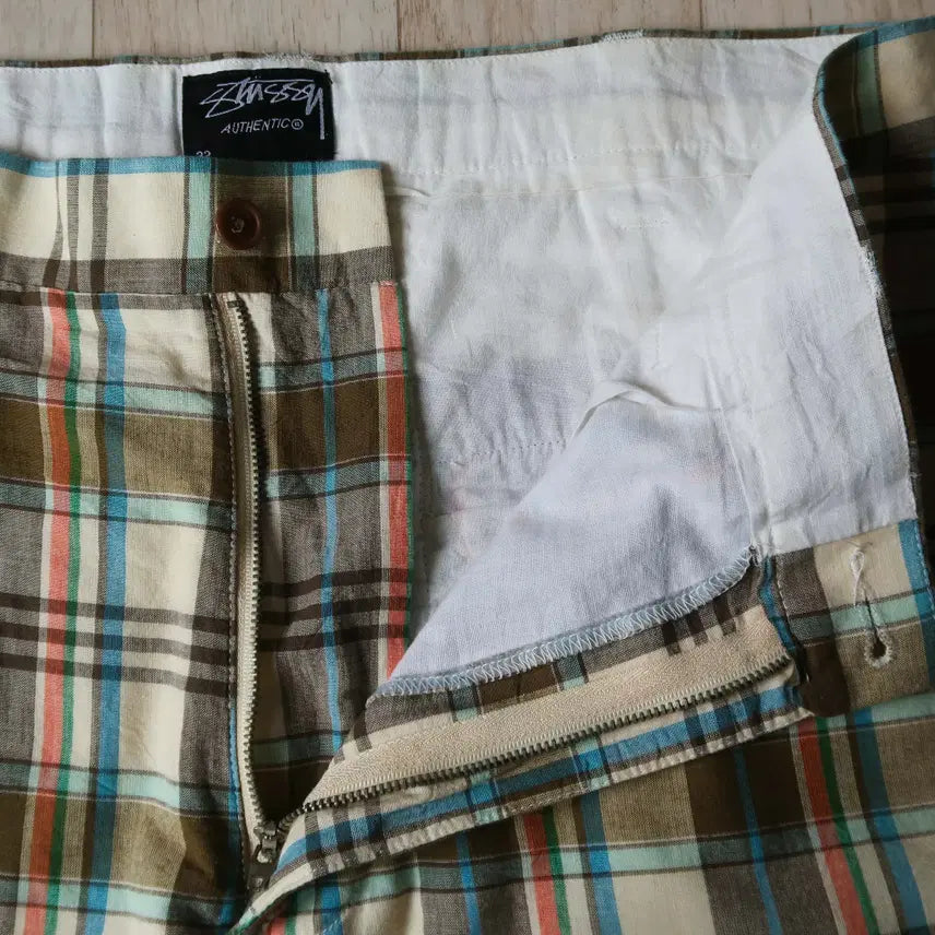 [BUNJANG] Vintage 00s Stussy Check Cotton Shorts / 빈티지 00s 스투시 체크 쇼츠