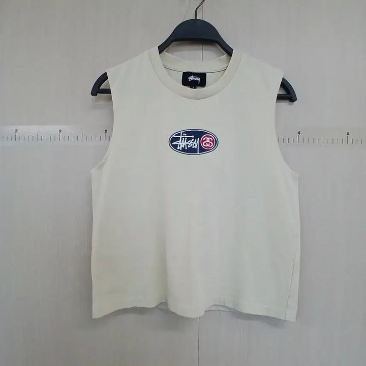 [BUNJANG] Stussy Oval Logo Tank Top Ivory / 스투시 나시티 아이보리색 오벌 로고
