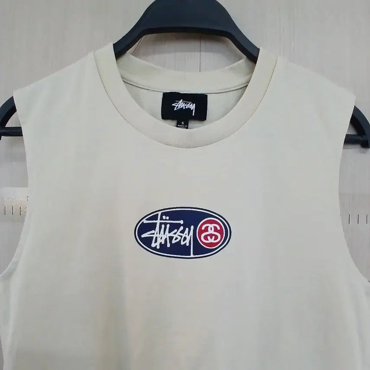[BUNJANG] Stussy Oval Logo Tank Top Ivory / 스투시 나시티 아이보리색 오벌 로고