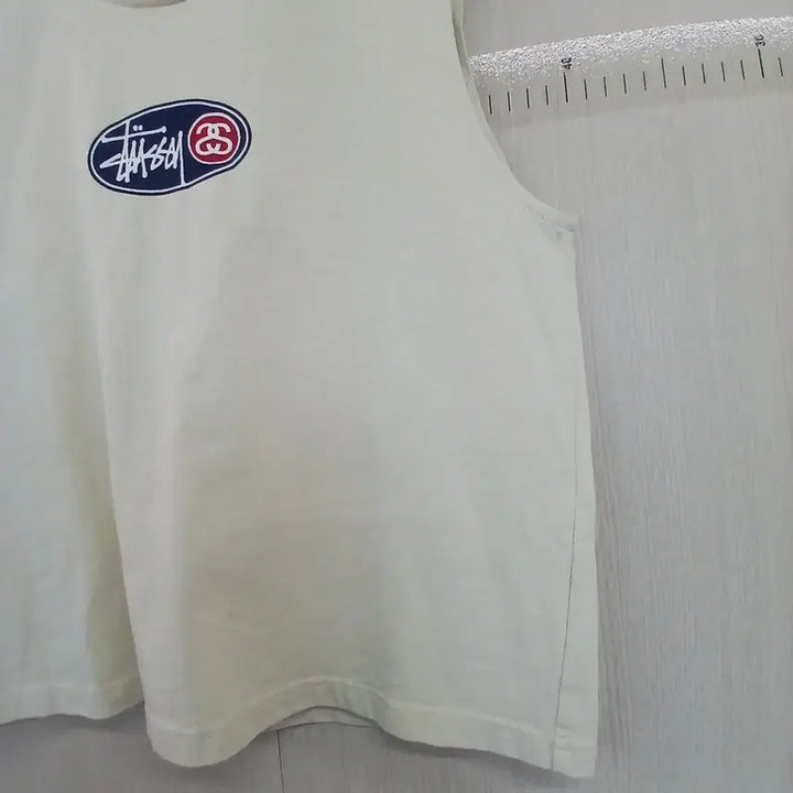 [BUNJANG] Stussy Oval Logo Tank Top Ivory / 스투시 나시티 아이보리색 오벌 로고