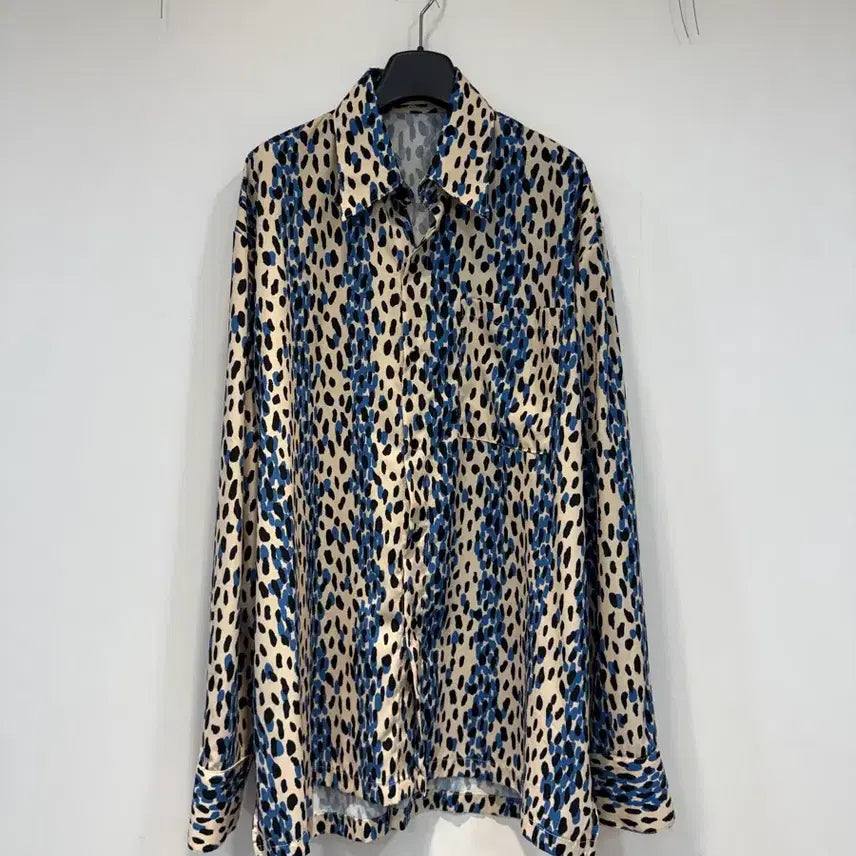 [BUNJANG] La Maison Blue Leopard Shirt / 라멀마메종 블루 레오파드 셔츠