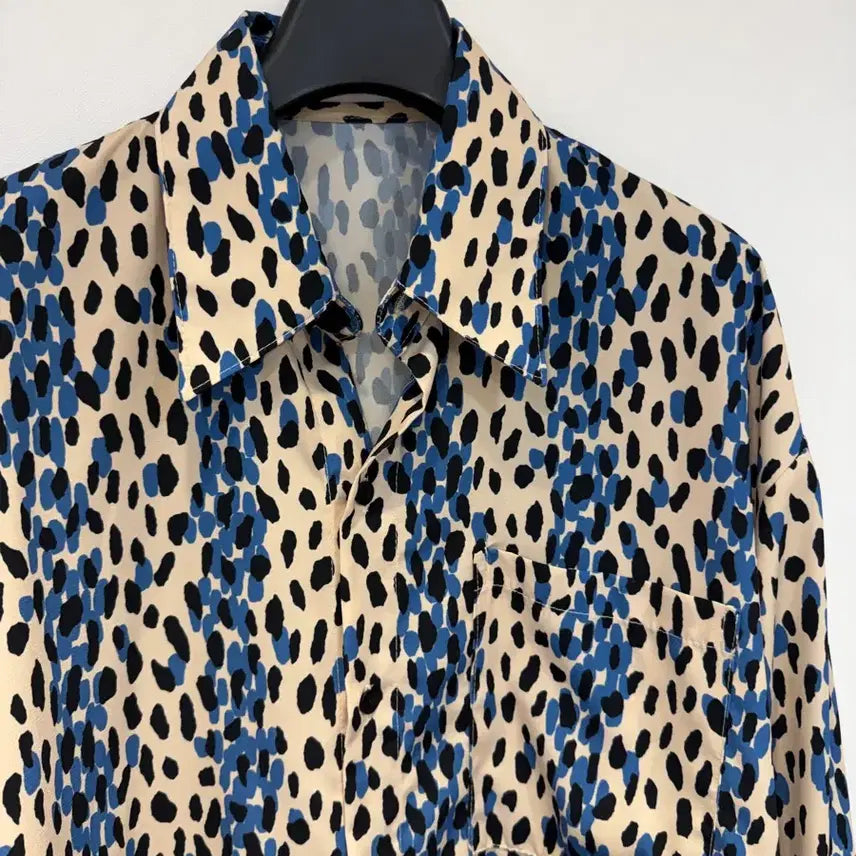 [BUNJANG] La Maison Blue Leopard Shirt / 라멀마메종 블루 레오파드 셔츠