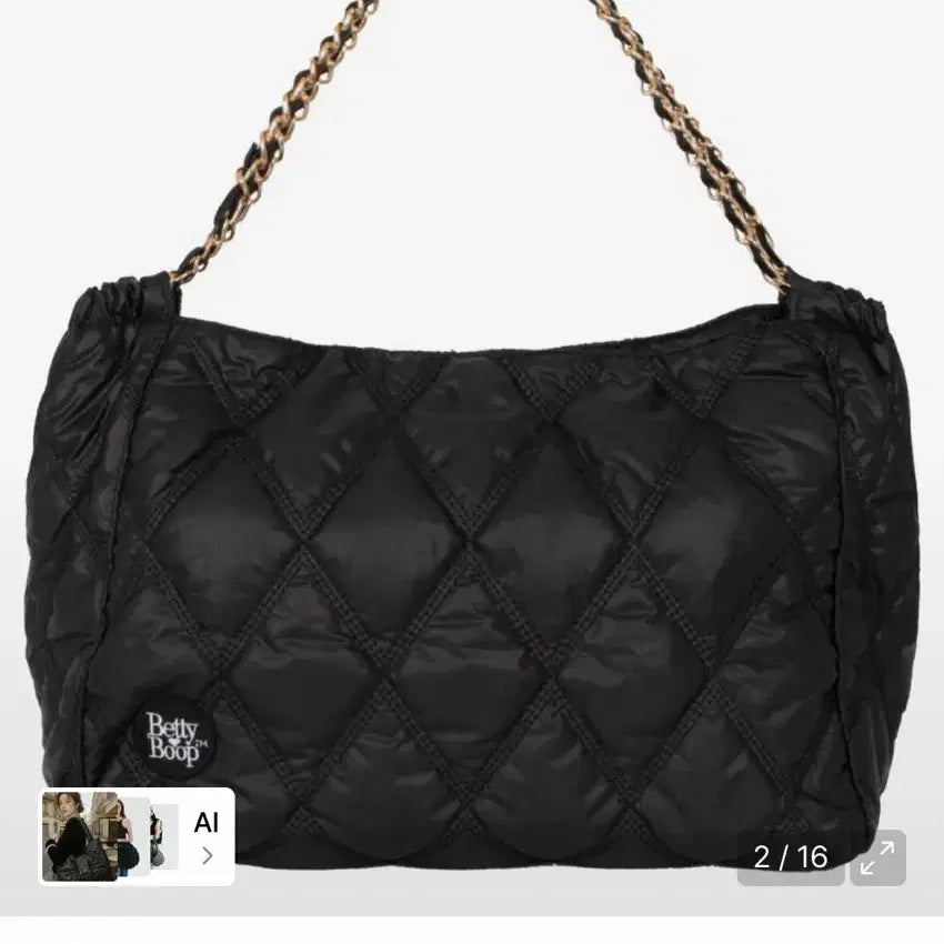 [BUNJANG] Betty Boop Quilting Chain Shoulder Bag / 베티붑 퀄팅 체인 숄더백