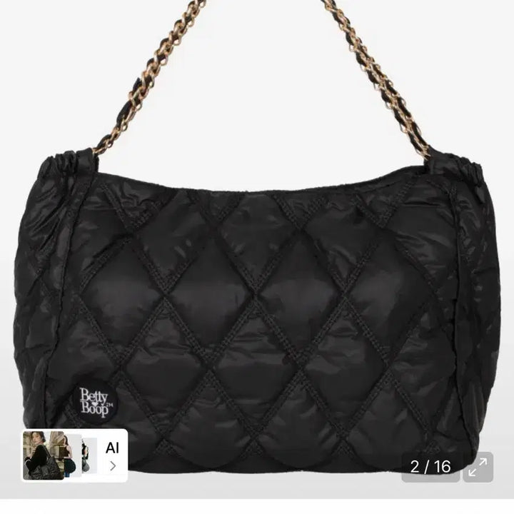 [BUNJANG] Betty Boop Quilting Chain Shoulder Bag / 베티붑 퀄팅 체인 숄더백