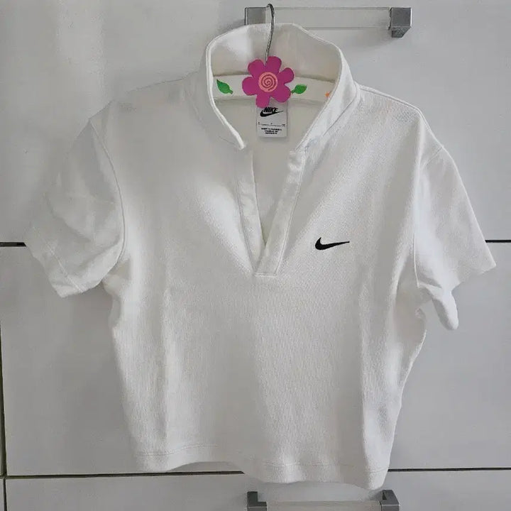 [BUNJANG] Nike Cropped Pique Polo Shirt White / 나이키 크롭 카라티 화이트
