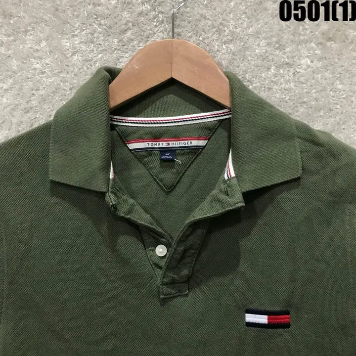 [BUNJANG] Tommy Hilfiger Khaki Short Sleeve Polo T-Shirt Size S / 타미힐피거 카키색 반팔 카라티 s