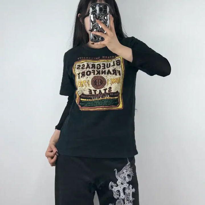 [BUNJANG] Cube Sugar Vintage Graphic T-Shirt (Size M) / 큐브 슈가 빈티지 그래픽 반팔 티셔츠 E136