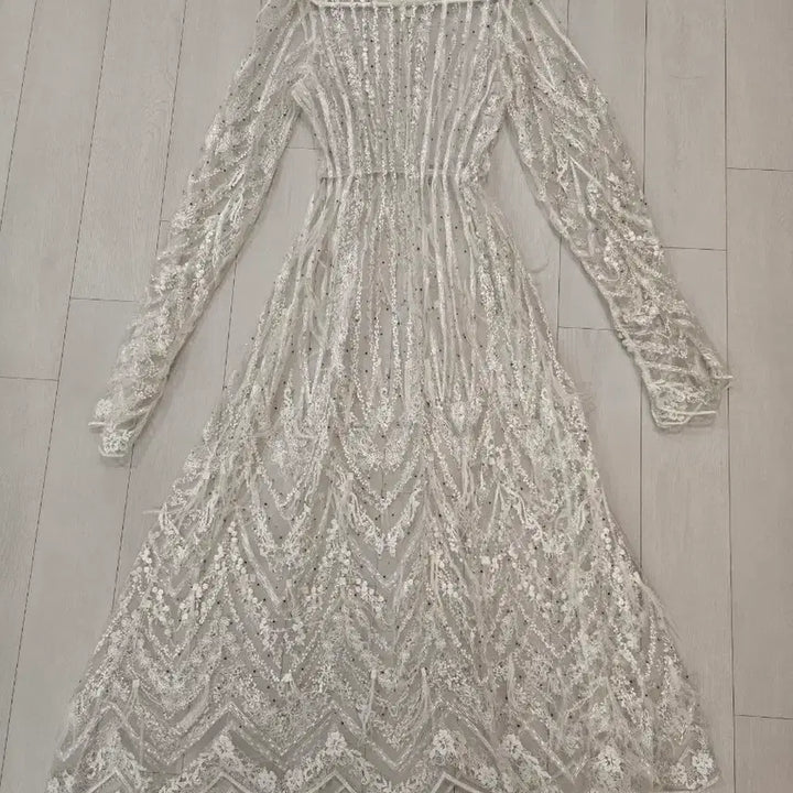 [BUNJANG] Lace Long Dress White / 레이스 롱 원피스 화이트