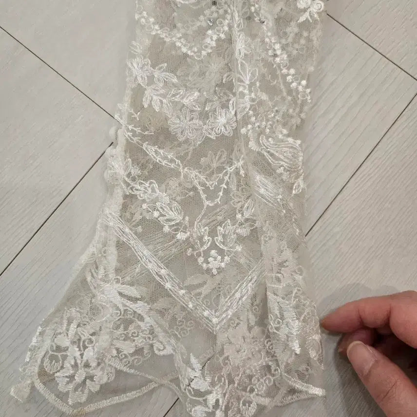[BUNJANG] Lace Long Dress White / 레이스 롱 원피스 화이트