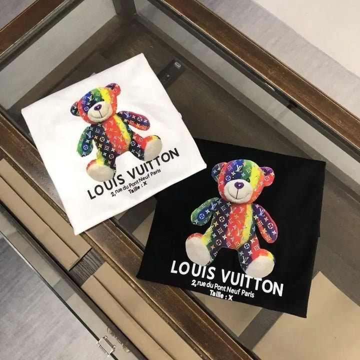 [BUNJANG] Rainbow Teddy Bear Short-Sleeve T-Shirt / 무지개 테디곰돌이 반팔티