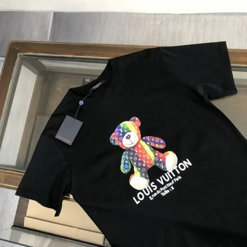 [BUNJANG] Rainbow Teddy Bear Short-Sleeve T-Shirt / 무지개 테디곰돌이 반팔티