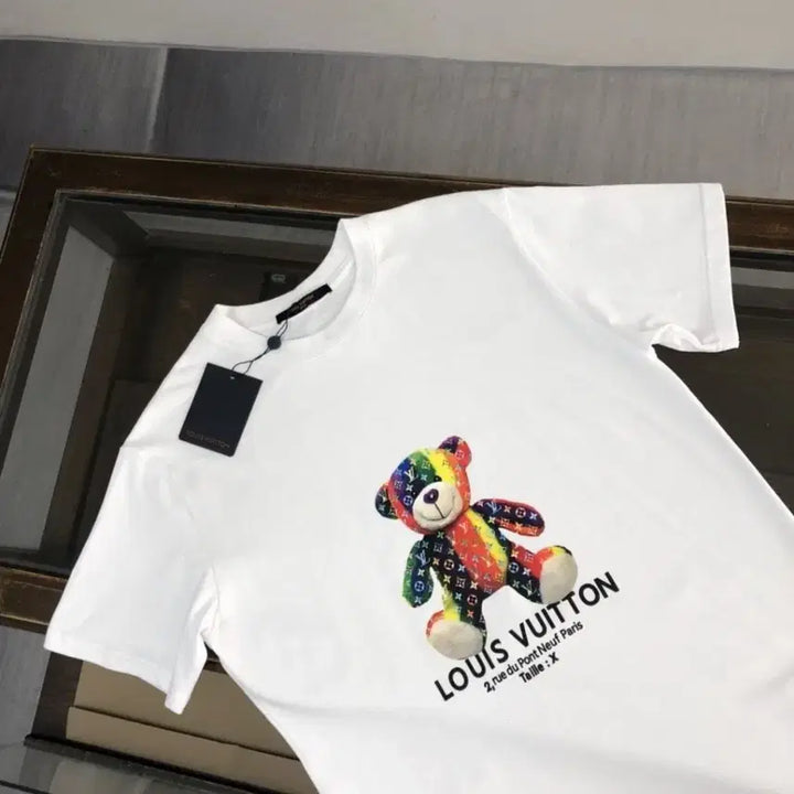 [BUNJANG] Rainbow Teddy Bear Short-Sleeve T-Shirt / 무지개 테디곰돌이 반팔티