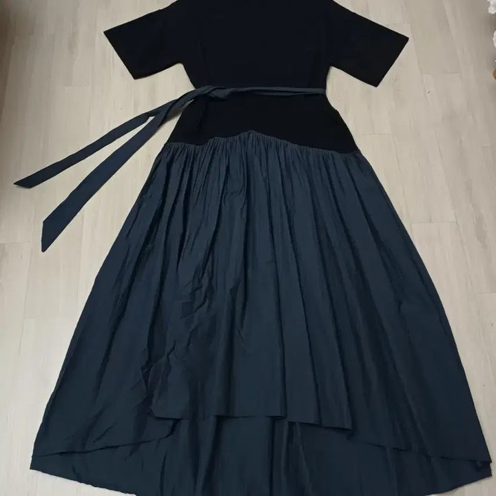 [BUNJANG] System Black Shirring Knit and Anorak Long Dress / 한섬 시스템 롱 원피스(55)반품44 총장118