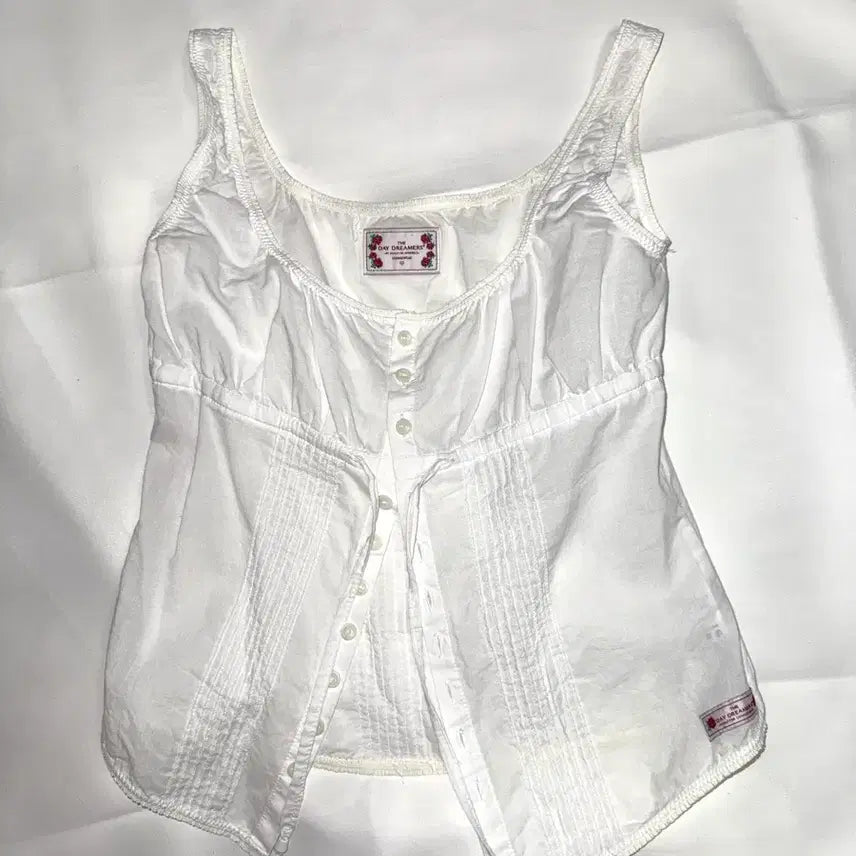 [BUNJANG] Sculptor Pintuck Lounge Sleeveless Top White / 스컬프터) 핀턱 슬리브리스 탑 블라우스