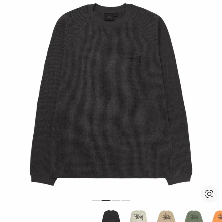 [BUNJANG] Stussy Raglan Thermal Long Sleeve Washed Black XL / 스투시 래글런 써멀 롱슬리브 워시드 블랙(XL)