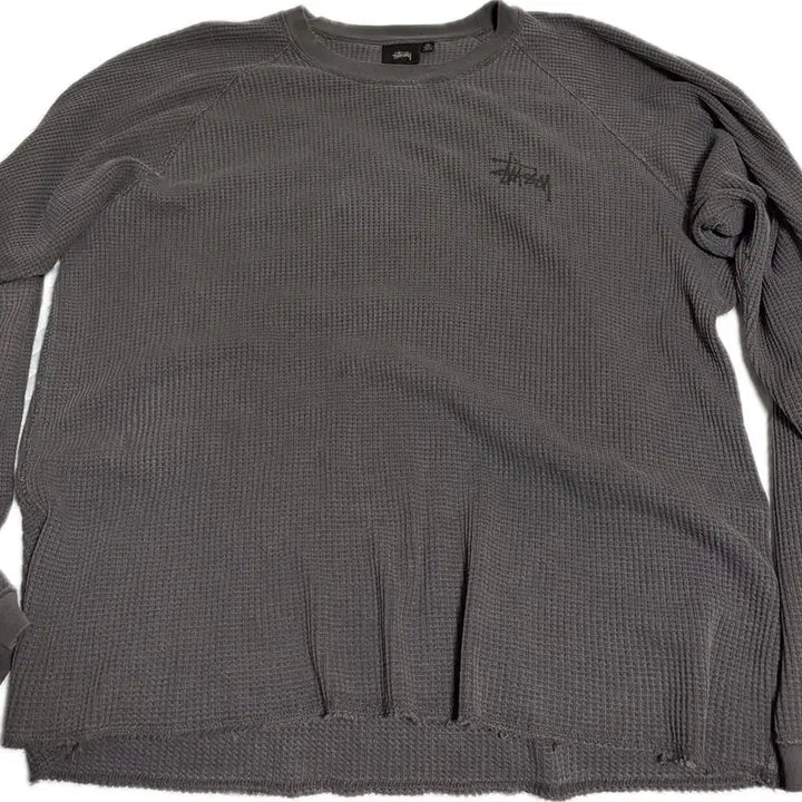 [BUNJANG] Stussy Raglan Thermal Long Sleeve Washed Black XL / 스투시 래글런 써멀 롱슬리브 워시드 블랙(XL)