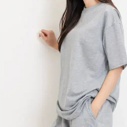 [BUNJANG] Roundneck T-Shirt Grey / 타올 라운드티셔츠 그레이컬러