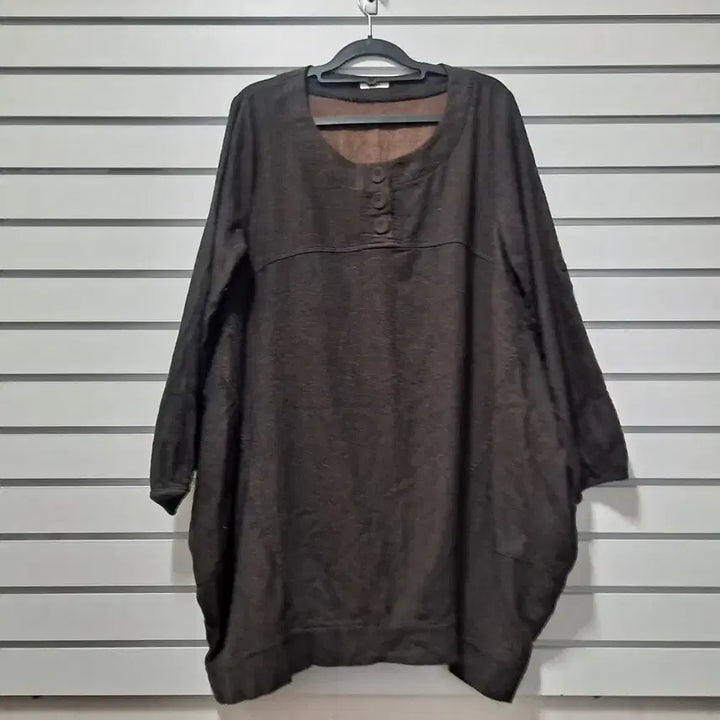 [BUNJANG] Dark Brown Loose Fit Long Blouse / 다크브라운 루즈핏 롱블라우스 77/옷장꾸미기