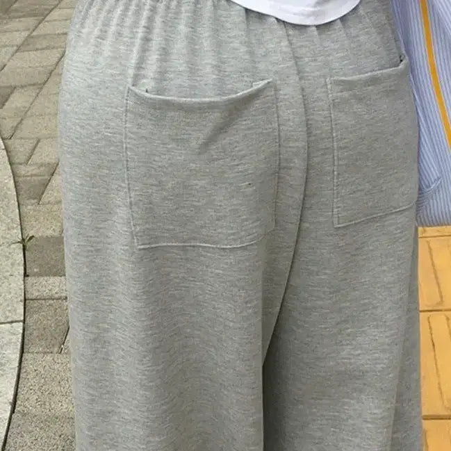 [BUNJANG] Airy Fabric Wide Pants (Gray) / 새상품)에어리 원단와이드팬츠(그레이)