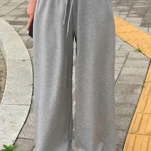 [BUNJANG] Airy Fabric Wide Pants (Gray) / 새상품)에어리 원단와이드팬츠(그레이)