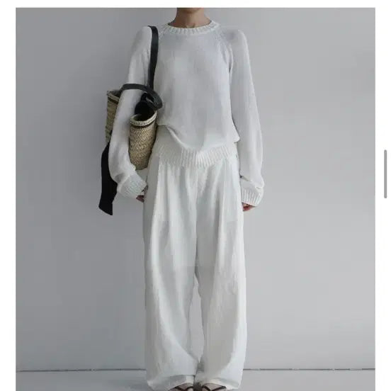 [BUNJANG] LaRoom Cold Pants White Long M / 라룸 콜드 팬츠 화이트 long M