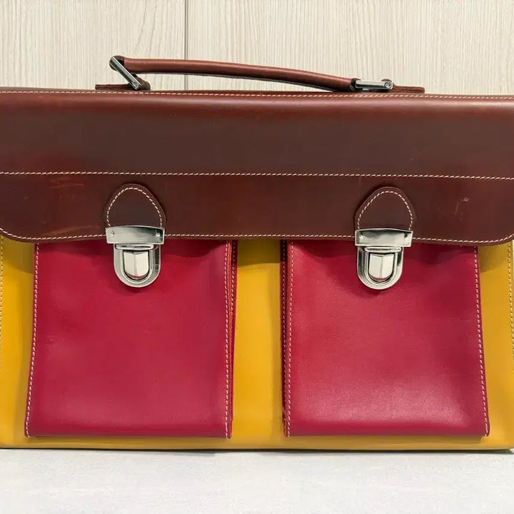[BUNJANG] Vintage Cowhide Leather Briefcase 2-Way / 빈티지 소가죽 브리프케이스 2way