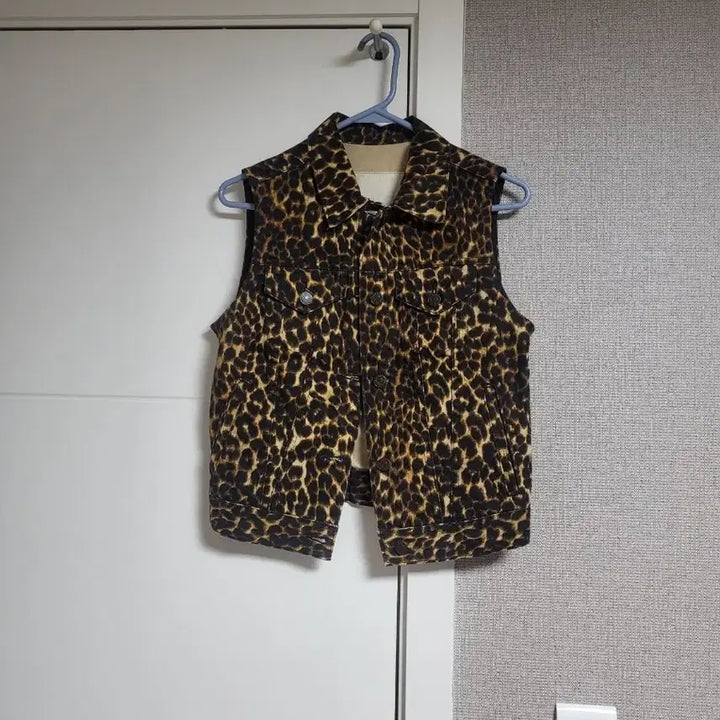 [BUNJANG] Polo Ralph Lauren Leopard Denim Vest XS / 폴로랄프로렌 레오파드 데님 베스트 xs