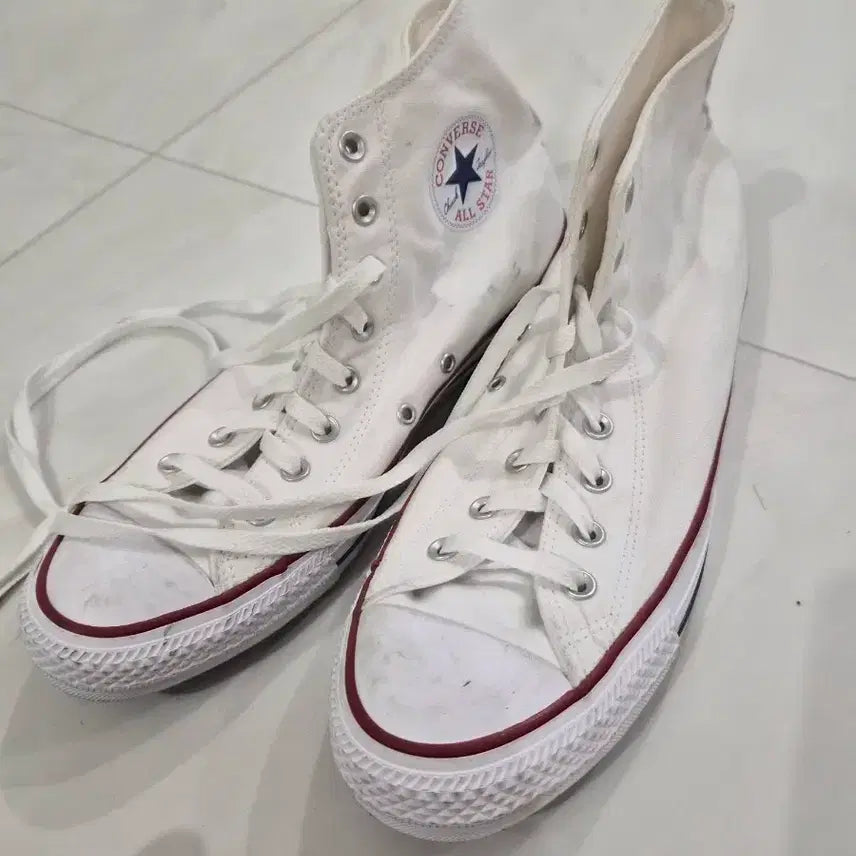 [BUNJANG] Converse Chuck Taylor All Star High Top White Canvas Sneakers / 컨버스 올스타 하이 화이트 운동화