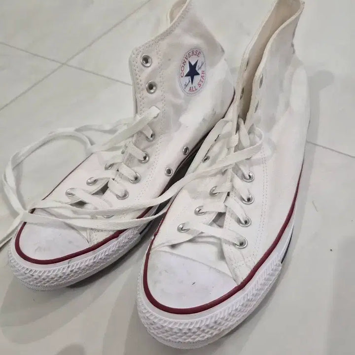 [BUNJANG] Converse Chuck Taylor All Star High Top White Canvas Sneakers / 컨버스 올스타 하이 화이트 운동화