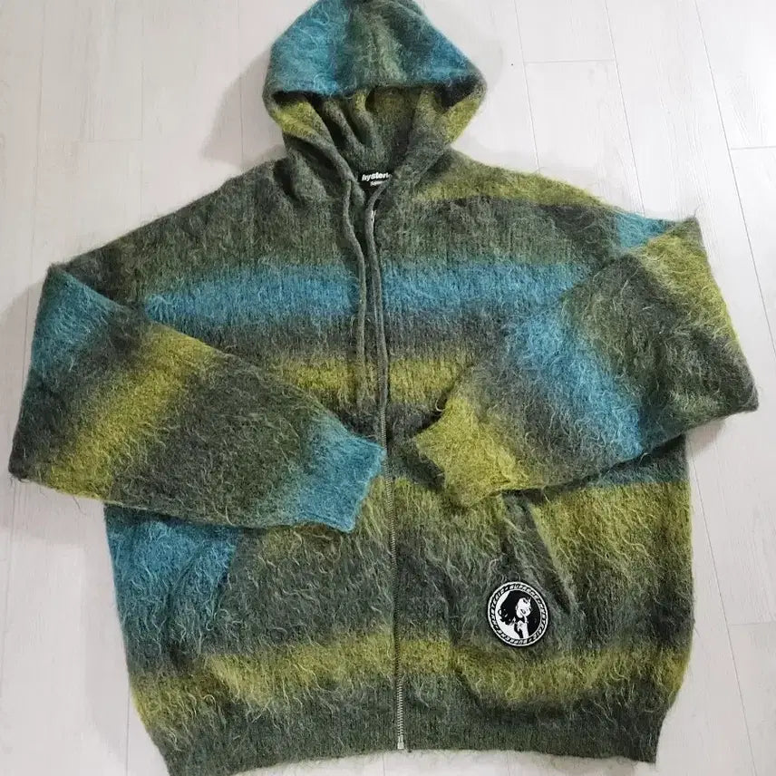 [BUNJANG] Supreme x Hysteric Glamour Mohair Zip Up Olive XL / 슈프림x히스테릭 글래머 모헤어 집업 올리브XL